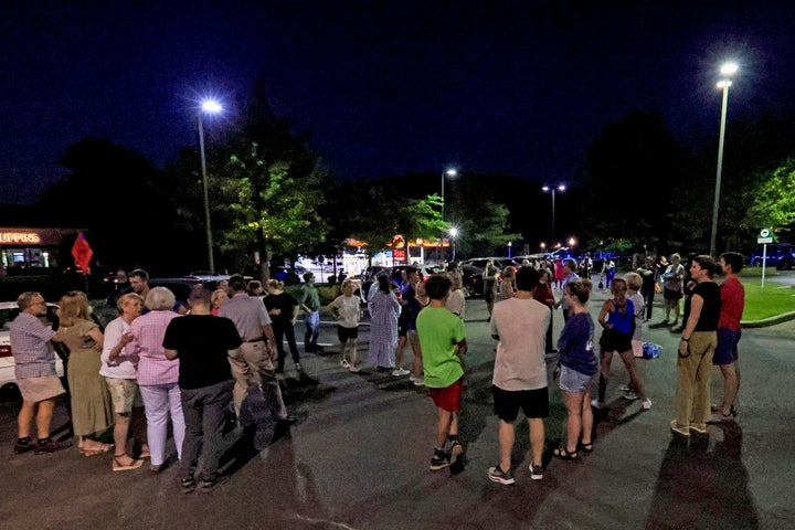 Church members gather for a prayer circle after a shooting at the Saint Stevens Episcopal Church on Thursday, June 16, 2022 in Vestavia, Ala.