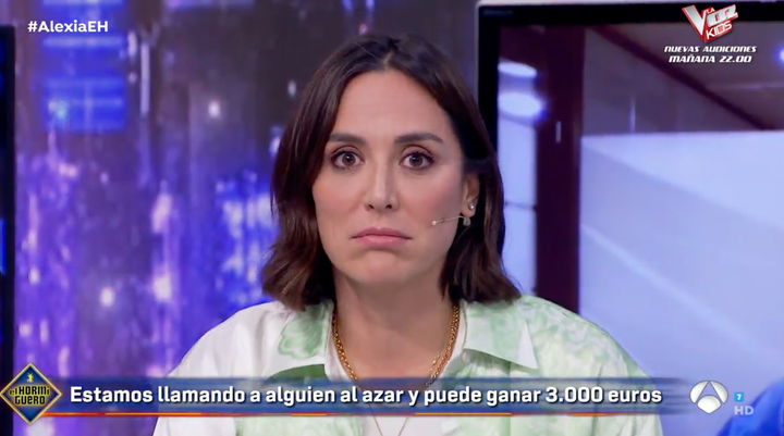 Tamara Falcó se queda con esta cara en 'El Hormiguero'.