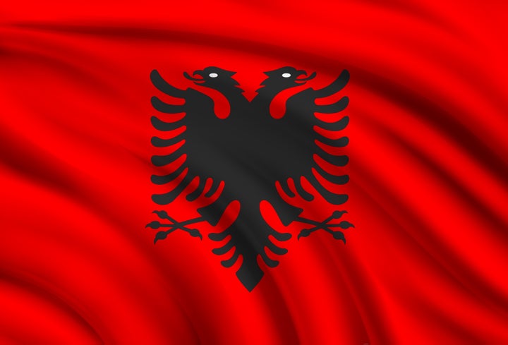 Flag of Albania. Vector illustration.
