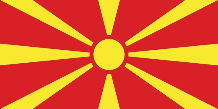 Bandera de Macedonia del Norte.