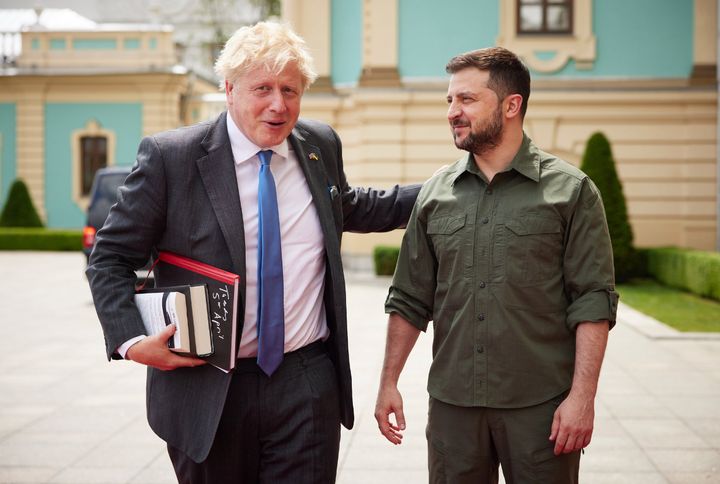 Boris Johnson and Volodymyr Zelenskyy in Kyiv on Friday