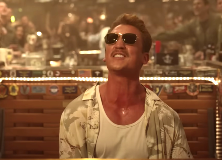 Miles Teller plays piano in "Top Gun: Maverick."