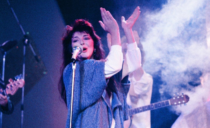 Kate Bush performing in 1985, the year her song Running Up That Hill was released