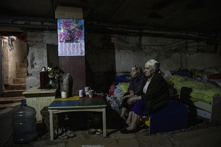 Ukrainians, seen on Saturday, continue to live in bunkers in the village of Kutuzovka as Russian troops continue their brutal assault on Donbass.