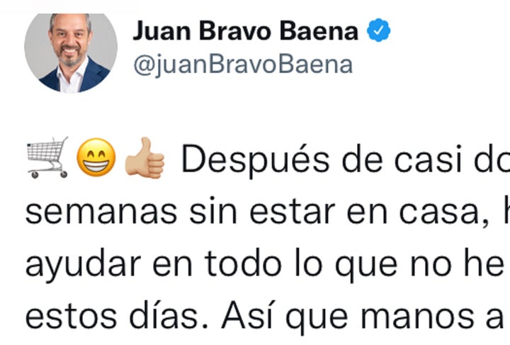 El tuit que ha borrado Juan Bravo.