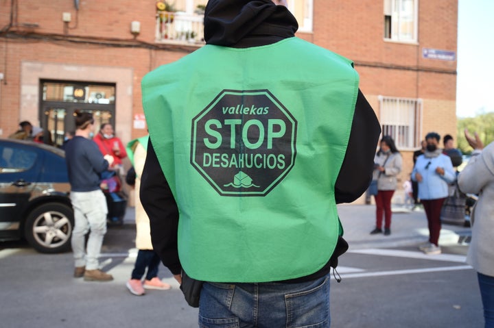 Un activista antidesahucios, en una imagen de archivo.