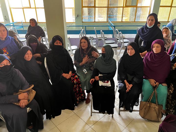 Preet Gill meets with Afghan women during her visit to the country.