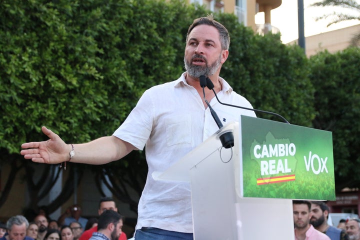 Abascal, en un mitin de final de campaña