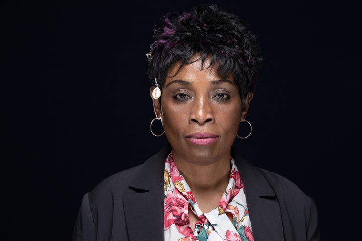 Candidate for the left-wing coalition "NUPES" (for "Nouvelle Union Populaire Ecologique et sociale" in French), for June 2022 parliament elections for the 7 th constituency in the Val-de-Marne department, Rachel Keke, poses in Paris, on May 18, 2022. (Photo by JOEL SAGET / AFP) (Photo by JOEL SAGET/AFP via Getty Images)