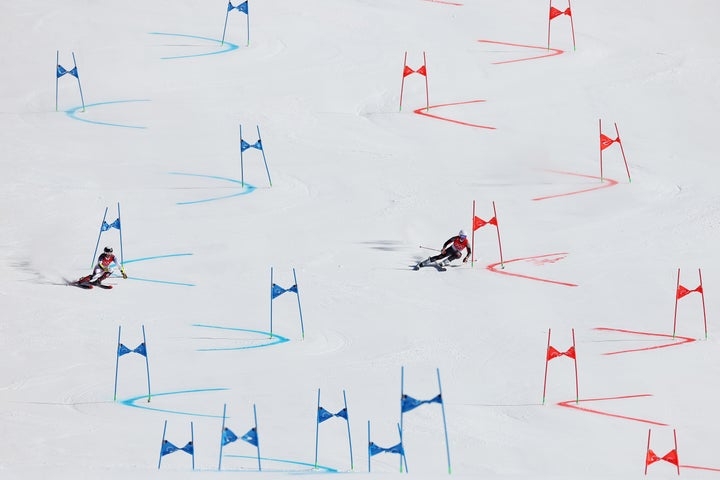 Un momento de la prueba de esquí alpino en los pasados JJOO de Invierno de China.