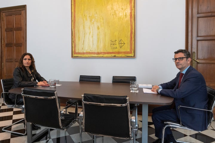 La consejera de Presidencia, Laura Vilagra,y el ministro de Presidencia, Felix Bolaños, en una imagen de archivo.