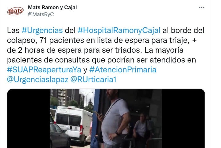El vídeo publicado por Mats Ramón y Cajal en Twitter.
