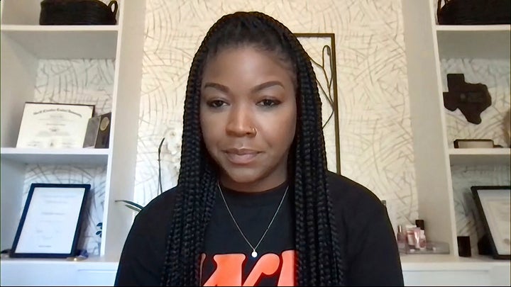 In this image from video, Cherelle Griner, wife of WNBA star Brittney Griner, speaks to The Associated Press on June 20, 2022.
