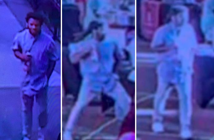 Louisville police released these photos of a man they say punched Mayor Greg Fischer at a downtown entertainment complex on Saturday.