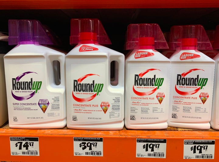 Roundup weed killer that is the subject of thousands of lawsuits in the US, is pictured on sale in Los Angeles, California on Sept.1, 2019.