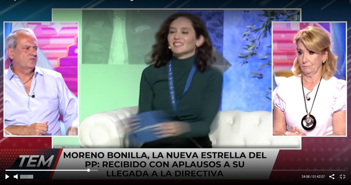 Javier Aroca y Esperanza Aguirre, en 'Todo es Mentira'.