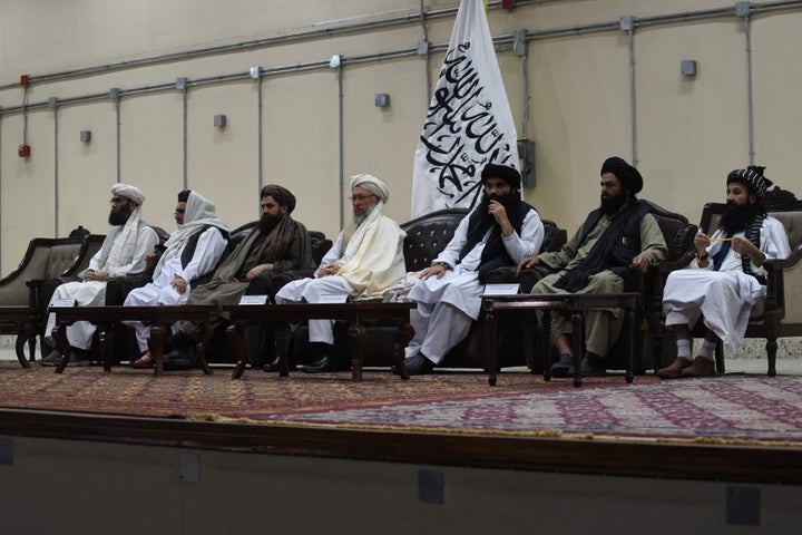 Miembros del Gobierno talibán, en una reunión en Kabul, el pasado 3 de abril.