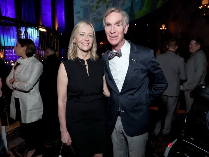 Liza Mundy (left) and Bill Nye in May.