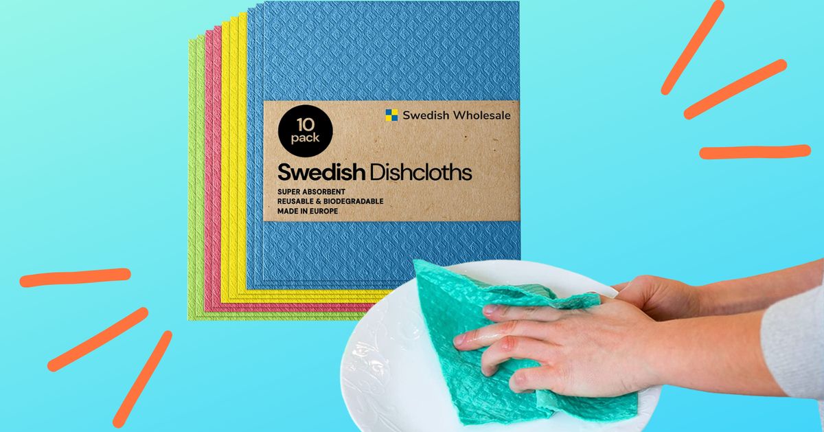  Swedish Dish Cloths - 10 Pack Absorbent, Reusable