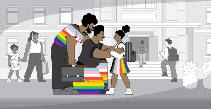 A LGBTQ+-friendly pediatrician might have posters up in their office waiting room showing diverse families.