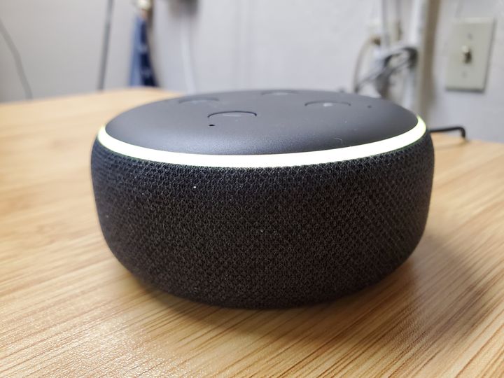 Amazon Alexa, who can speak through products such as the Echo Dot shown here, could mimic the voice of a departed relative.