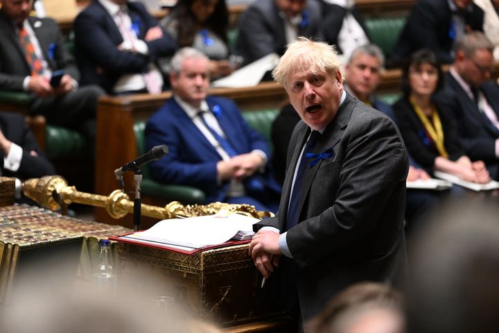 Boris Johnson during prime minister's questions yesterday