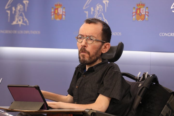 Pablo Echenique, en una reciente rueda de prensa en el Congreso.