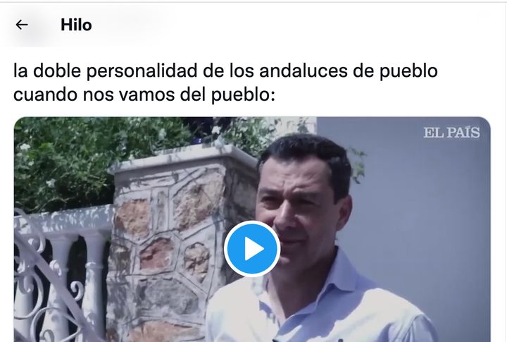 Vídeo de Juanma Moreno en su pueblo.