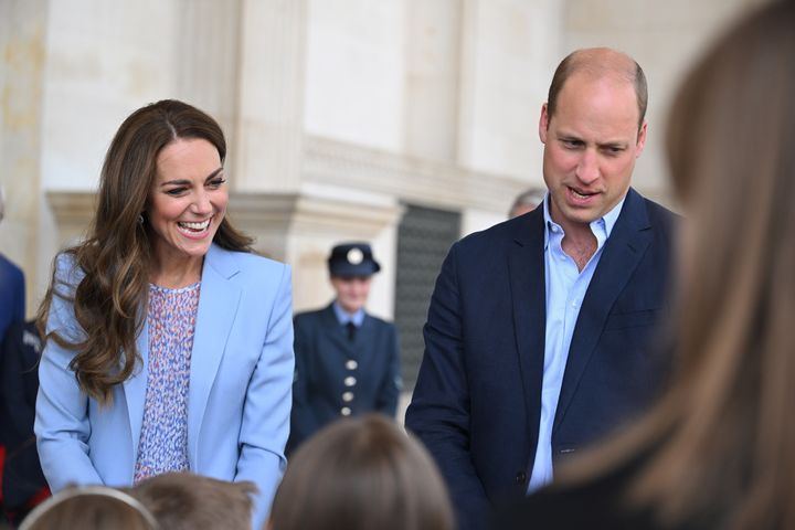 The Duke and Duchess of Cambridge visit Fitzwilliam Museum during an official visit to Cambridgeshire on June 23, 2022 in Cambridge, England. 