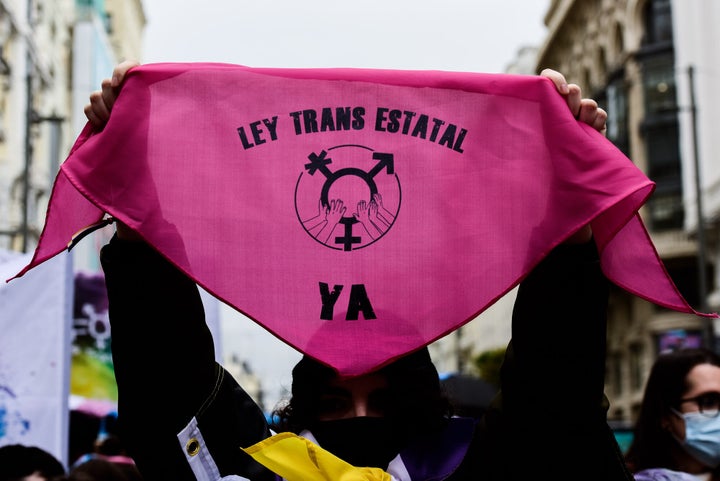 Manifestación a favor de la Ley trans.