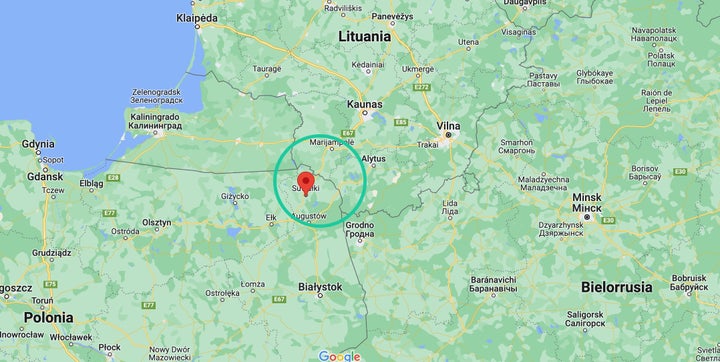 Mapa de situación del corredor Suwalki.