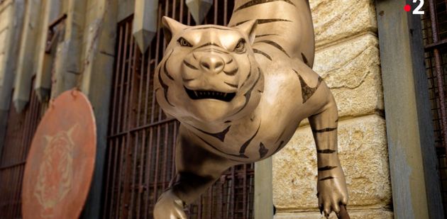 La conception de ces tigres en 3D présents dans la salle du trésor a nécessité quatre mois de travail.