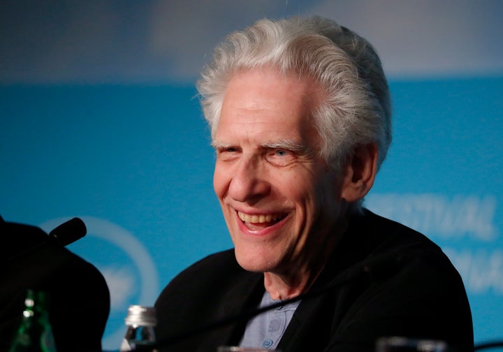 En la rueda de prensa de presentación de Crimes Of The Future en Cannes.