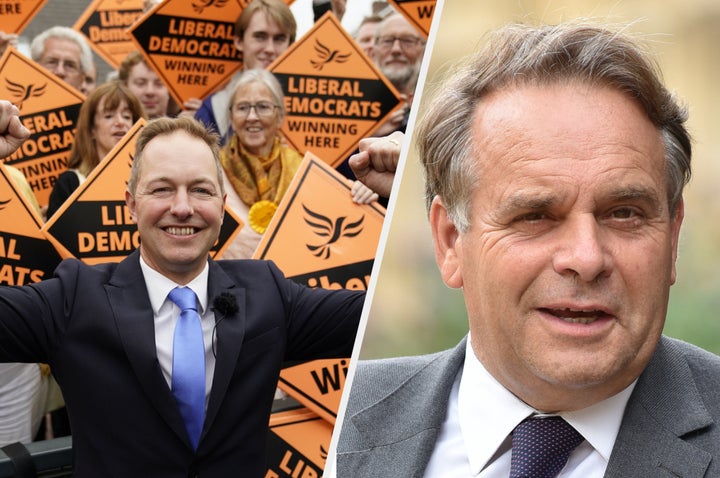 New Lib Dem MP Richard Foord and his predecessor Neil Parish