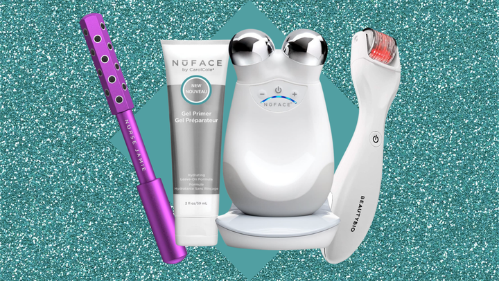 The <a href="https://www.awin1.com/cread.php?awinmid=29069&awinaffid=837483&clickref=beautydevices-lourdesuribe-062822-62b5c455e4b04a6173697402&ued=https%3A%2F%2Fwww.dermstore.com%2Fnurse-jamie-instant-uplift-1-piece%2F12901727.html%3Faffil%3Dthggpsad%26gclid%3DCjwKCAjwwdWVBhA4EiwAjcYJEIbQ8825bIR3RUygzbDnHET9nc7vX2YrA_zYozBlu-HkNzSIdVoDeBoChDwQAvD_BwE%26gclsrc%3Daw.ds%23" target="_blank" data-affiliate="true" role="link" rel="sponsored" class=" js-entry-link cet-external-link" data-vars-item-name="Nurse Jamie instant uplift roller" data-vars-item-type="text" data-vars-unit-name="62b5c455e4b04a6173697402" data-vars-unit-type="buzz_body" data-vars-target-content-id="https://www.awin1.com/cread.php?awinmid=29069&awinaffid=837483&clickref=beautydevices-lourdesuribe-062822-62b5c455e4b04a6173697402&ued=https%3A%2F%2Fwww.dermstore.com%2Fnurse-jamie-instant-uplift-1-piece%2F12901727.html%3Faffil%3Dthggpsad%26gclid%3DCjwKCAjwwdWVBhA4EiwAjcYJEIbQ8825bIR3RUygzbDnHET9nc7vX2YrA_zYozBlu-HkNzSIdVoDeBoChDwQAvD_BwE%26gclsrc%3Daw.ds%23" data-vars-target-content-type="url" data-vars-type="web_external_link" data-vars-subunit-name="article_body" data-vars-subunit-type="component" data-vars-position-in-subunit="0">Nurse Jamie instant uplift roller</a> at Dermstore, <a href="https://www.amazon.com/NuFACE-Trinity-Trainer-Wrinkle-Reducer/dp/B00GG5IZWS?tag=lourdesuribe-20&ascsubtag=62b5c455e4b04a6173697402%2C-1%2C-1%2Cd%2C0%2C0%2Chp-fil-am%3D0%2C0%3A0%2C0%2C0%2C0" target="_blank" data-affiliate="true" role="link" data-amazon-link="true" rel="sponsored" class=" js-entry-link cet-external-link" data-vars-item-name="NuFace Trinity" data-vars-item-type="text" data-vars-unit-name="62b5c455e4b04a6173697402" data-vars-unit-type="buzz_body" data-vars-target-content-id="https://www.amazon.com/NuFACE-Trinity-Trainer-Wrinkle-Reducer/dp/B00GG5IZWS?tag=lourdesuribe-20&ascsubtag=62b5c455e4b04a6173697402%2C-1%2C-1%2Cd%2C0%2C0%2Chp-fil-am%3D0%2C0%3A0%2C0%2C0%2C0" data-vars-target-content-type="url" data-vars-type="web_external_link" data-vars-subunit-name="article_body" data-vars-subunit-type="component" data-vars-position-in-subunit="1">NuFace Trinity</a> at Amazon and <a href="https://www.amazon.com/Beauty-Bioscience-BeautyBio-GloPRO-Microneedling/dp/B07CCZH87X?tag=lourdesuribe-20&ascsubtag=62b5c455e4b04a6173697402%2C-1%2C-1%2Cd%2C0%2C0%2Chp-fil-am%3D0%2C0%3A0%2C0%2C0%2C0" target="_blank" data-affiliate="true" role="link" data-amazon-link="true" rel="sponsored" class=" js-entry-link cet-external-link" data-vars-item-name="BeautyBio GloPro dermaroller" data-vars-item-type="text" data-vars-unit-name="62b5c455e4b04a6173697402" data-vars-unit-type="buzz_body" data-vars-target-content-id="https://www.amazon.com/Beauty-Bioscience-BeautyBio-GloPRO-Microneedling/dp/B07CCZH87X?tag=lourdesuribe-20&ascsubtag=62b5c455e4b04a6173697402%2C-1%2C-1%2Cd%2C0%2C0%2Chp-fil-am%3D0%2C0%3A0%2C0%2C0%2C0" data-vars-target-content-type="url" data-vars-type="web_external_link" data-vars-subunit-name="article_body" data-vars-subunit-type="component" data-vars-position-in-subunit="2">BeautyBio GloPro dermaroller</a> at Amazon.