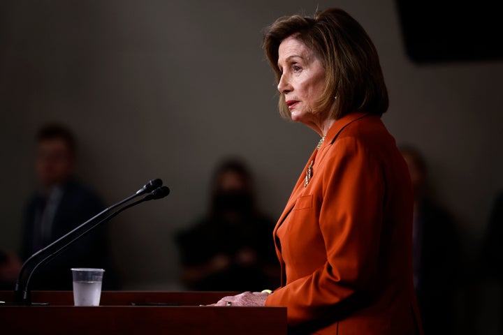House Speaker Nancy Pelosi faced reporters less than an hour after the Supreme Court decision overturning Roe v. Wade was released.