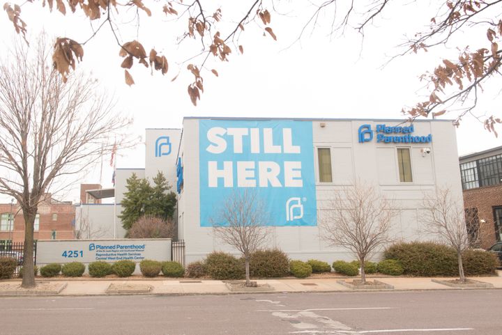 The outside of the Planned Parenthood Reproductive Health Services Center in St. Louis on March 8, 2022. It's now unclear what the fate of the clinic will be.