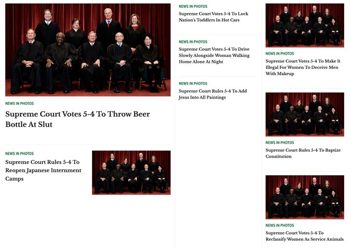 The Onion poked fun at the U.S. Supreme Court for its decision to overturn Roe v. Wade on Friday.