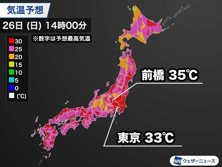 14時の予想気温