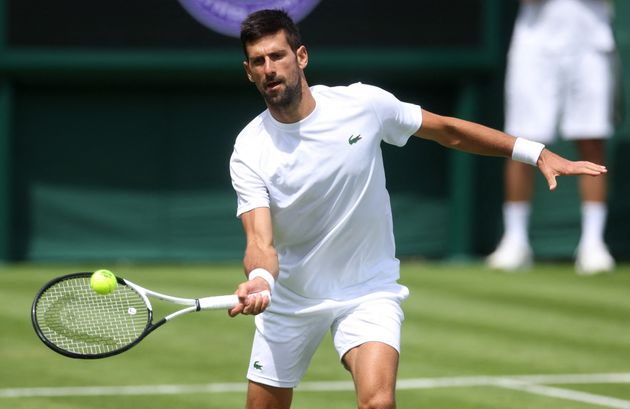 Tennis - Wimbledon Preview - All England Lawn Tennis and Croquet Club, London, Britain - June 25, 2022 Serbia's Novak Djokovic during practice REUTERS/Paul Childs