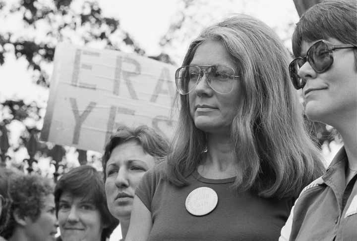 Gloria Steinem of the National Organization for Women attends an Equal Rights Amendment rally outside the White House on July 4, 1981, in Washington. Reproductive freedom was not the only demand of second-wave feminism, as the women's movement of the '60s and '70s is known, but it was surely one of the most galvanizing issues, along with workplace equality. (AP Photo/Scott Applewhite, File)