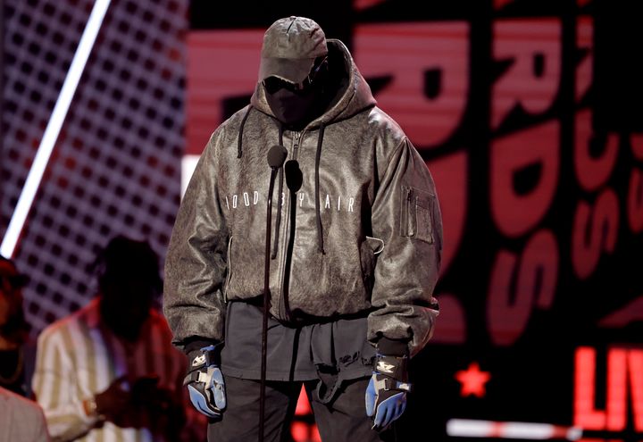 Kanye West onstage during the 2022 BET Awards at Microsoft Theater on June 26 in Los Angeles, California.