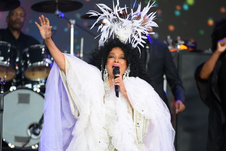 Diana Ross performs on the Pyramid Stage during day five of Glastonbury Festival at Worthy Farm, Pilton on June 26, 2022 in Glastonbury, England. (Photo by Matthew Baker/Redferns)