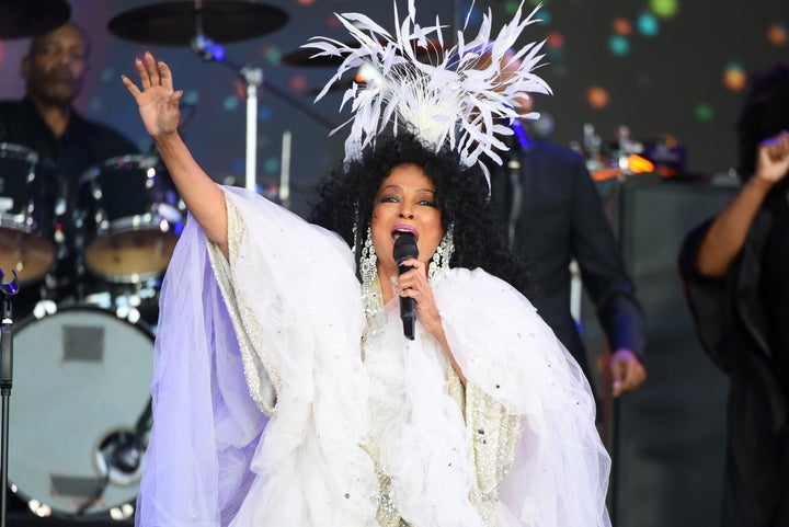 Diana Ross performs on the Pyramid Stage during day five of Glastonbury Festival at Worthy Farm, Pilton on June 26, 2022 in Glastonbury, England. (Photo by Matthew Baker/Redferns)