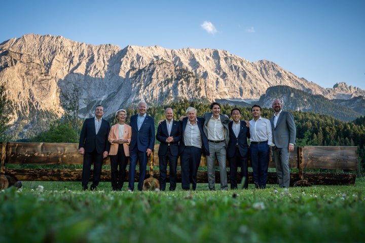 Foto de familia del G-7, reunido en Elmau.