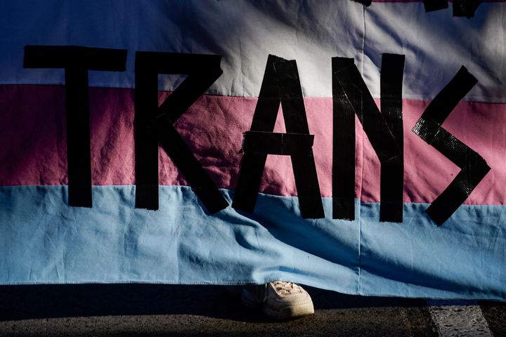 Bandera trans, en Madrid
