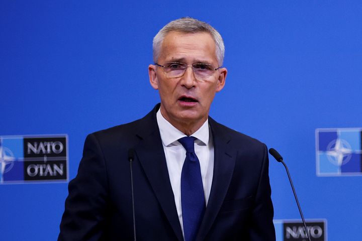 NATO Secretary General Jens Stoltenberg speaks during a news conference ahead of a NATO summit that will take place in Madrid, at the Alliance's headquarters in Brussels, Belgium June 27, 2022. REUTERS/Johanna Geron