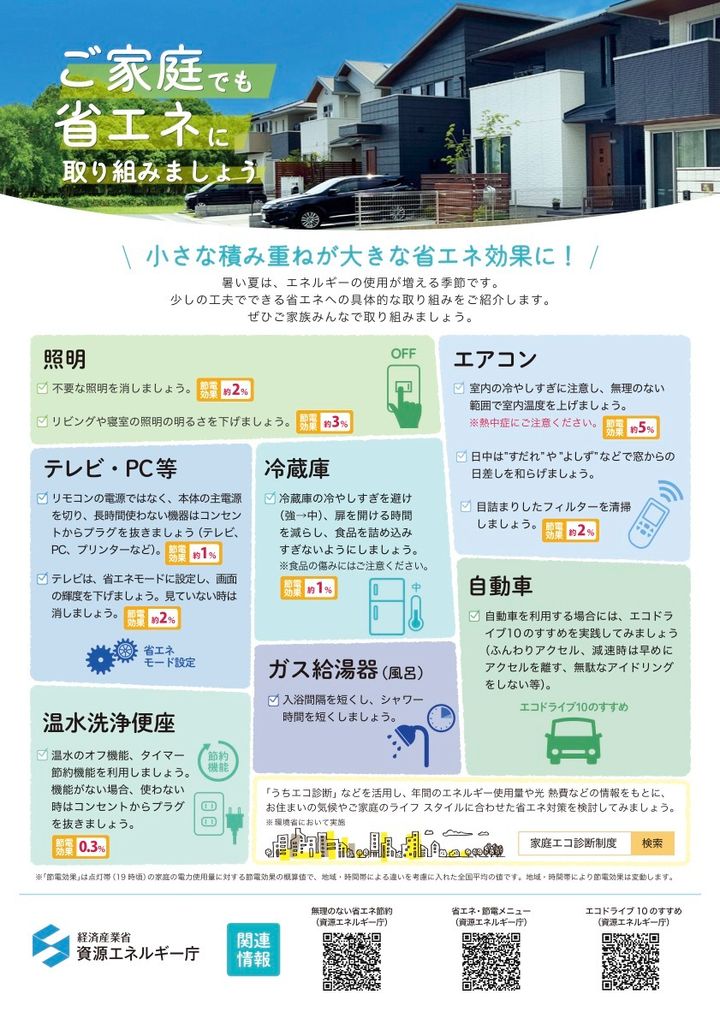 家庭での節電方法