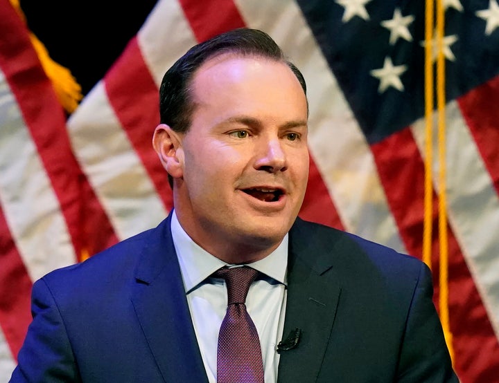 Former state lawmaker Becky Edwards and political operative Ally Isom have attacked incumbent U.S. Sen. Mike Lee, above, as a divisive politician who cares less about governing than about winning Trump’s favor. Unlike Lee, neither voted for Trump in 2020.
