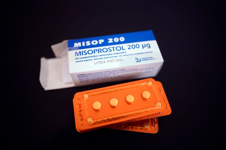 The drug misoprostol is shown at Casa Fusa, a health center in Buenos Aires, Argentina, on Jan. 22, 2021. Facebook and Instagram have begun promptly removing posts that offer abortion pills to women who may not be able to access them following a Supreme Court decision that stripped away constitutional protections for the procedure. 